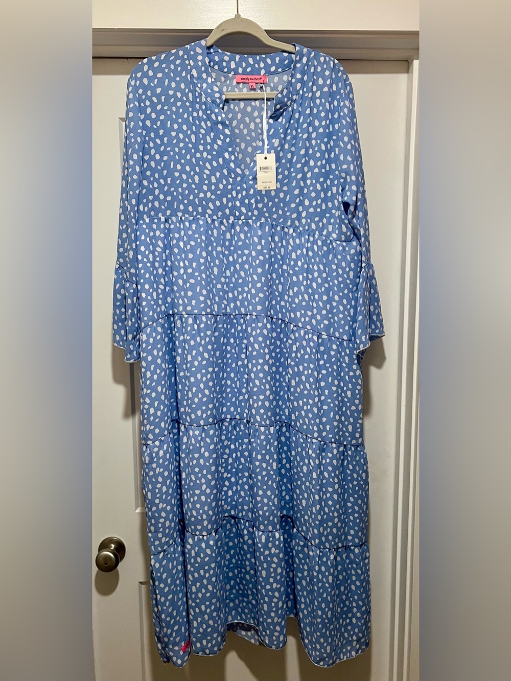 Simply Southern Blue Maxi with White Spot Print